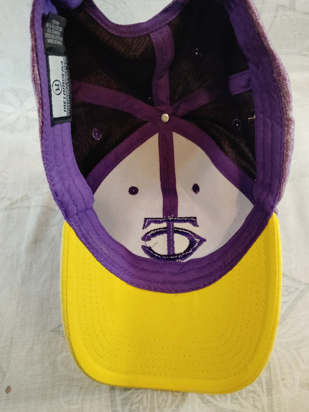 Purple and Yellow Baseball Cap with Raised Logo